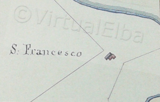De Hermitage van San Franciscus Xaverius Afgebeeld op de kaarten van het Leopoldino-kadaster 1840