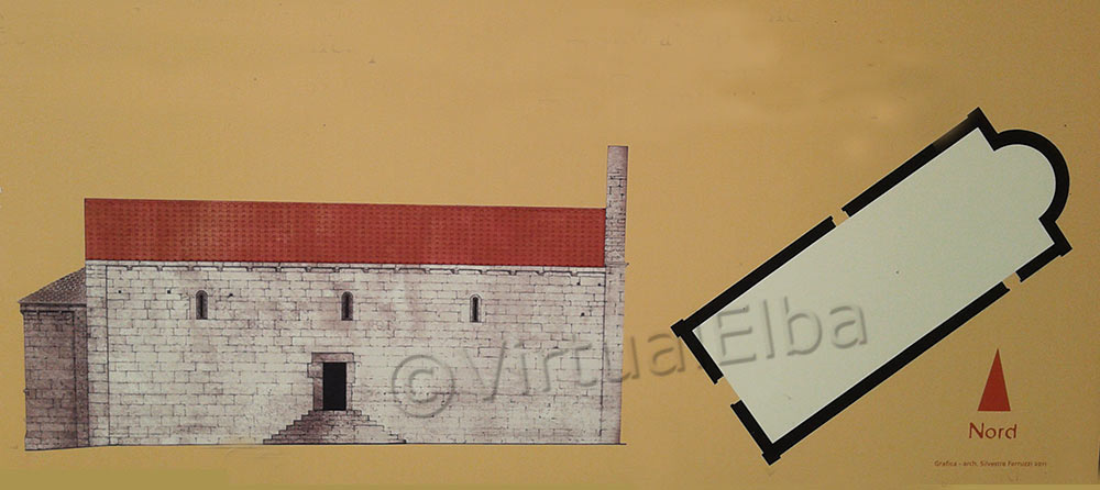 Tekening die de parochiekerk van San Giovanni in Campo reproduceert