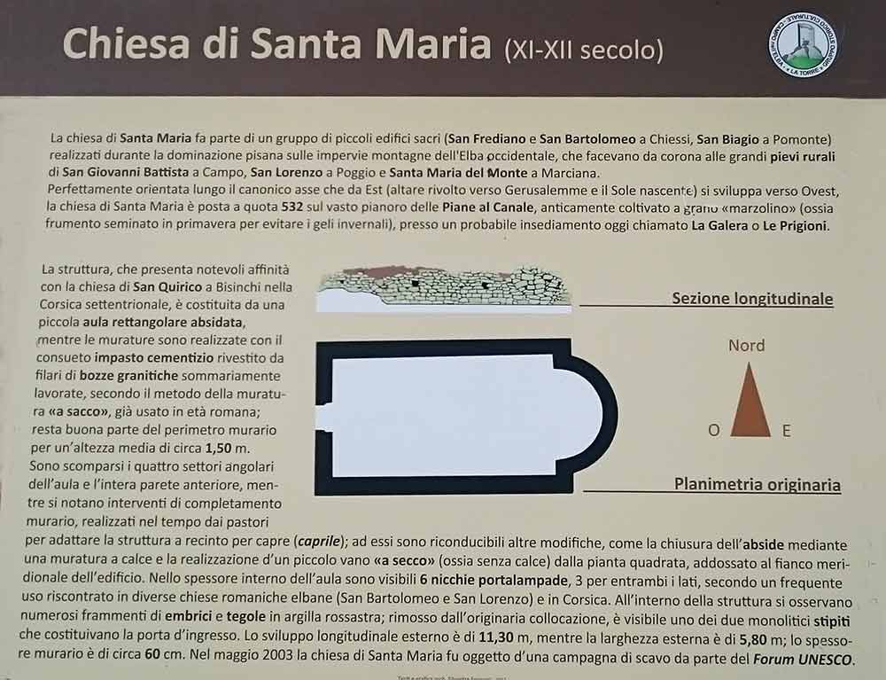 Beschrijvend teken van de kerk van Santa Maria alle Piane al Canale