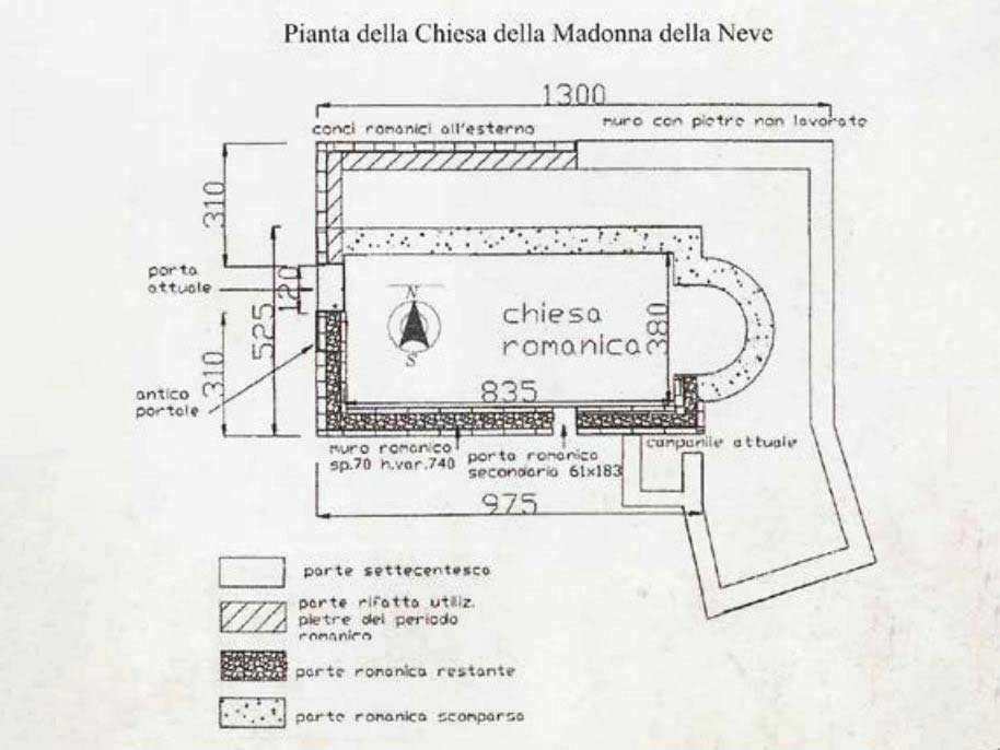 Plattegrond van het heiligdom van de Madonna della Neve
