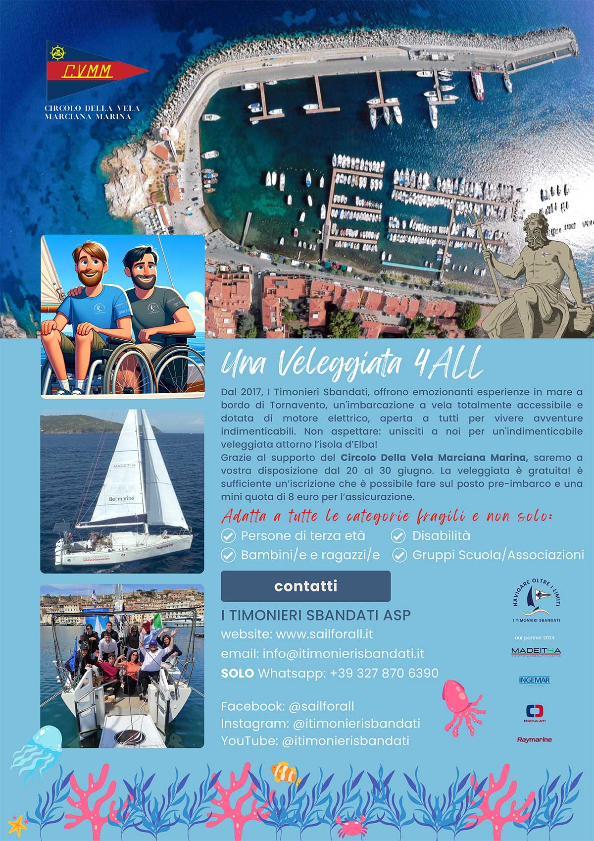 Elba a 4All vaart in de Circolo della Vela Marciana Marina